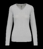 Ladies' V-Neck Jumper GreyMelange