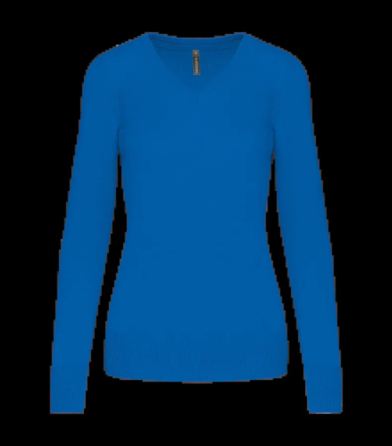 Ladies' V-Neck Jumper LightRoyalBlue