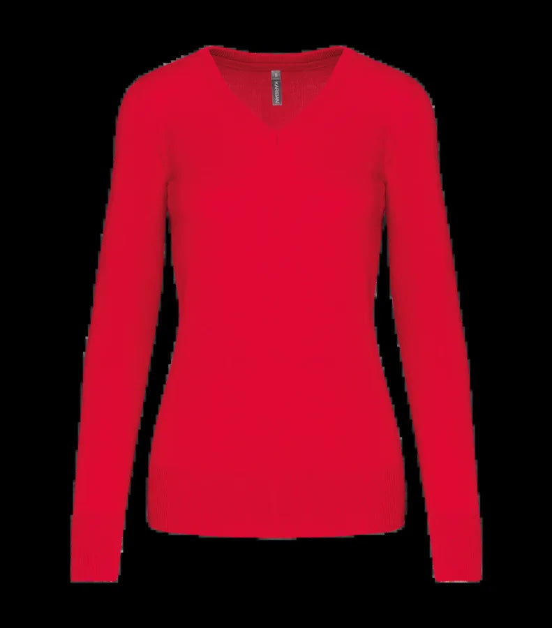 Ladies' V-Neck Jumper Red