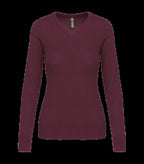 Ladies' V-Neck Jumper Wine