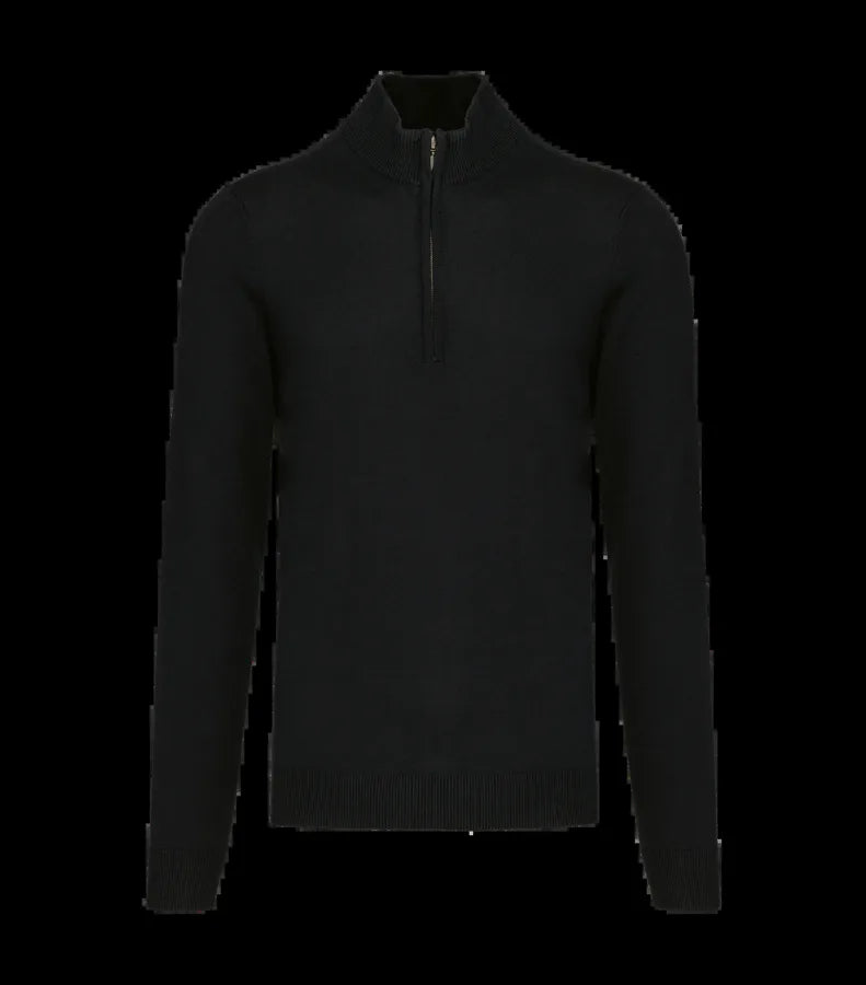 Men's Zip Neck Jumper Black