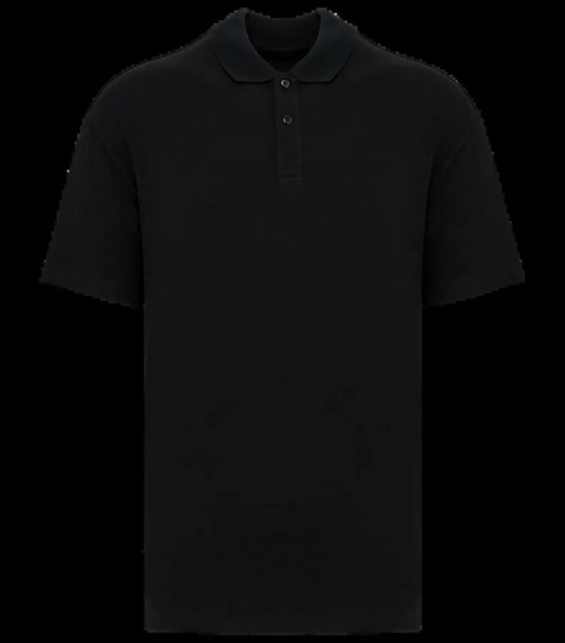Eco-Friendly Men's Dropped Shoulders Pique Knit Polo Shirt Black