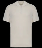 Eco-Friendly Men's Dropped Shoulders Pique Knit Polo Shirt Ivory