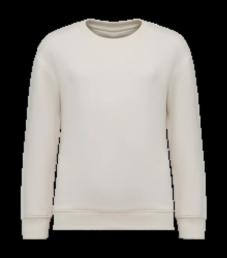 Eco-Friendly Kids' Oversize Round Neck Sweatshirt Ivory