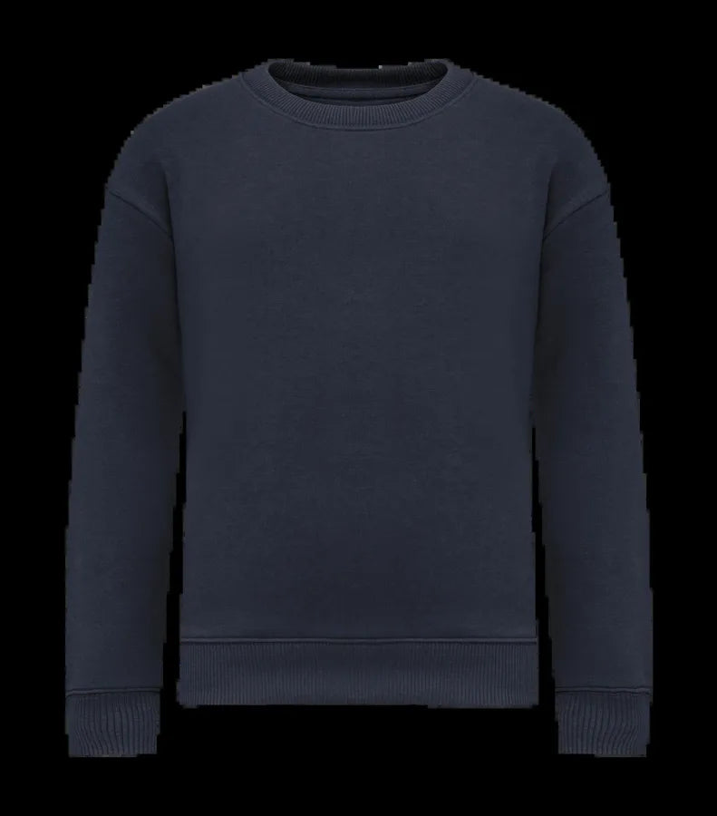 Eco-Friendly Kids' Oversize Round Neck Sweatshirt NavyBlue