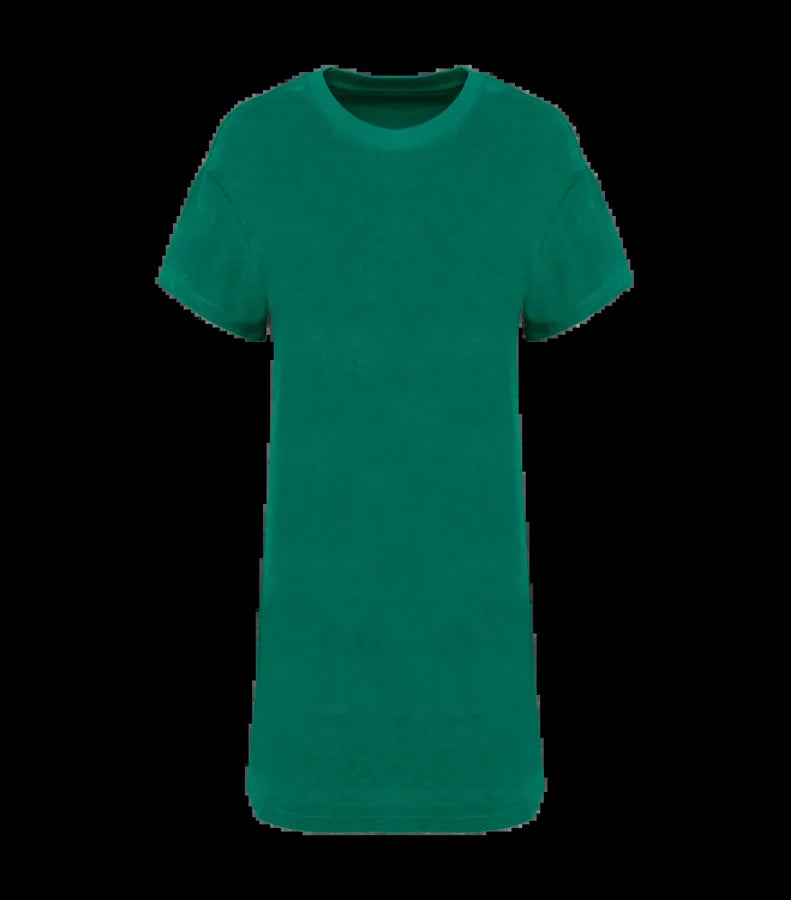 Eco-Friendly Ladie's Terry Towel Dropped Shoulders MalachiteGreen