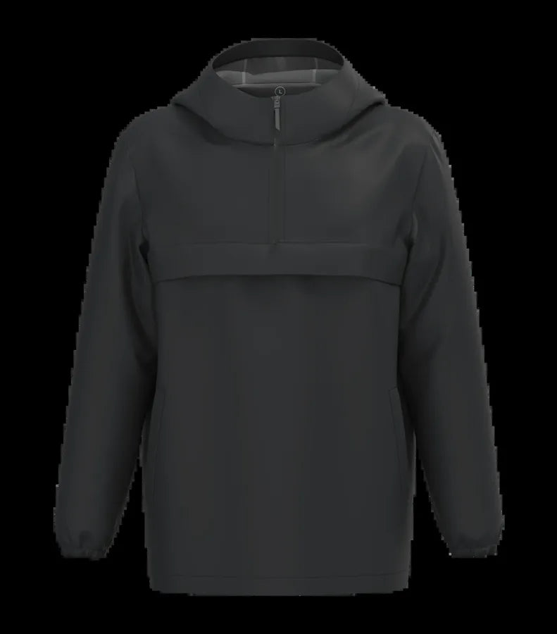 Eco-Friendly Unisex Quarter Zipper Waterproof Windbreaker Black