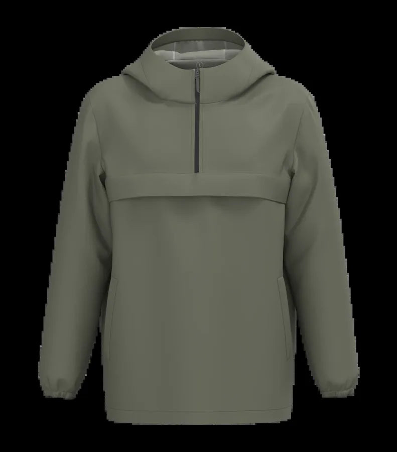 Eco-Friendly Unisex Quarter Zipper Waterproof Windbreaker OrganicKhaki