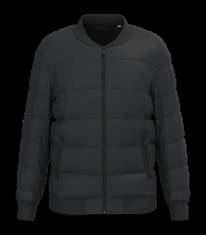 Eco-Friendly Unisex Teddy Collar Padded Jacket Black