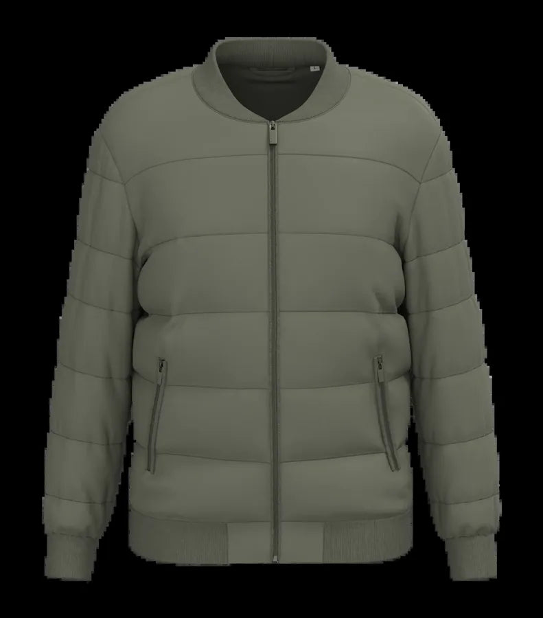 Eco-Friendly Unisex Teddy Collar Padded Jacket OrganicKhaki