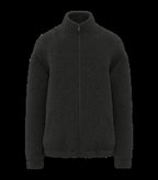 Unisex Sherpa Dropped Shoulders Full Zip Sweatshirt Black