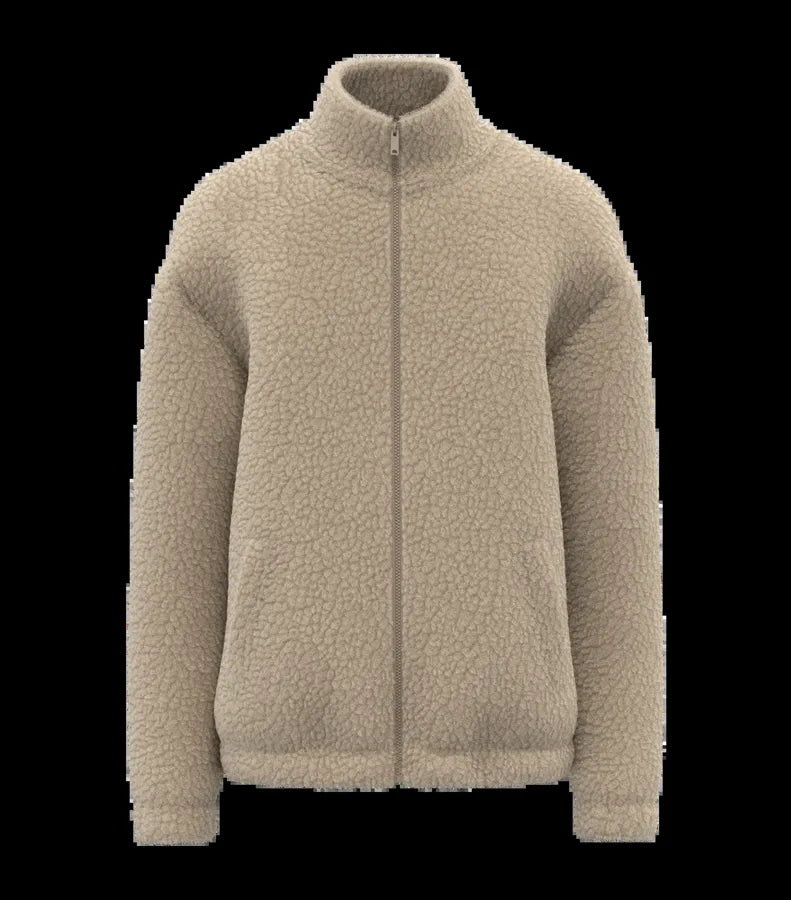 Unisex Sherpa Dropped Shoulders Full Zip Sweatshirt WetSand
