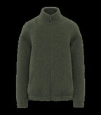 Unisex Sherpa Dropped Shoulders Full Zip Sweatshirt ForestKhaki