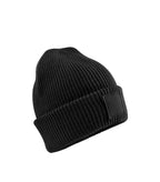 Kids Deep Cuffed Tonal Patch Beanie Black