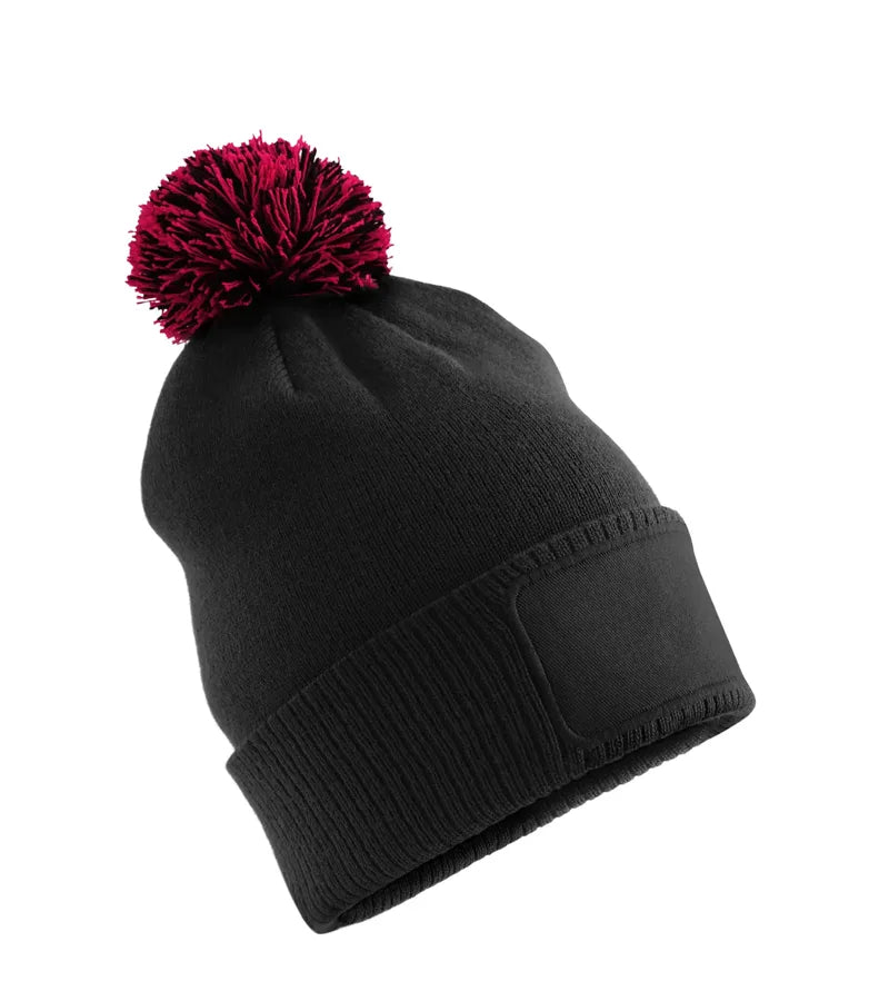 Kids Snowstar Patch Beanie Black/ClassicRed