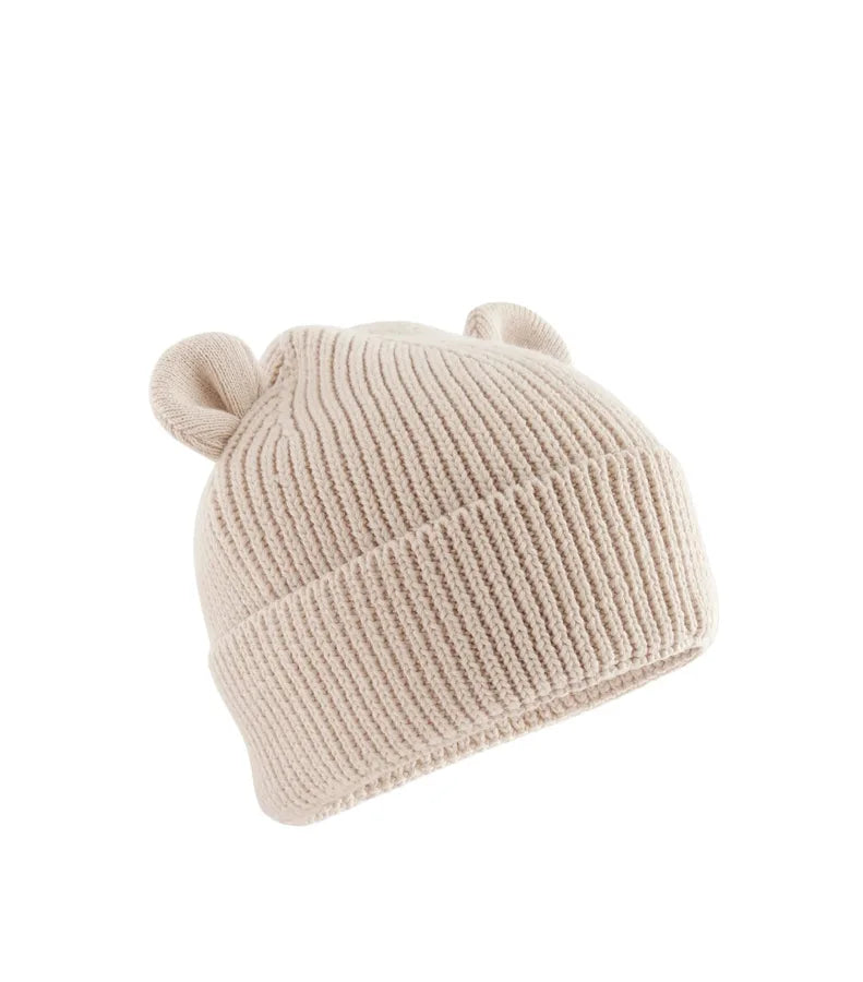 Organic Baby Bear Beanie Almond