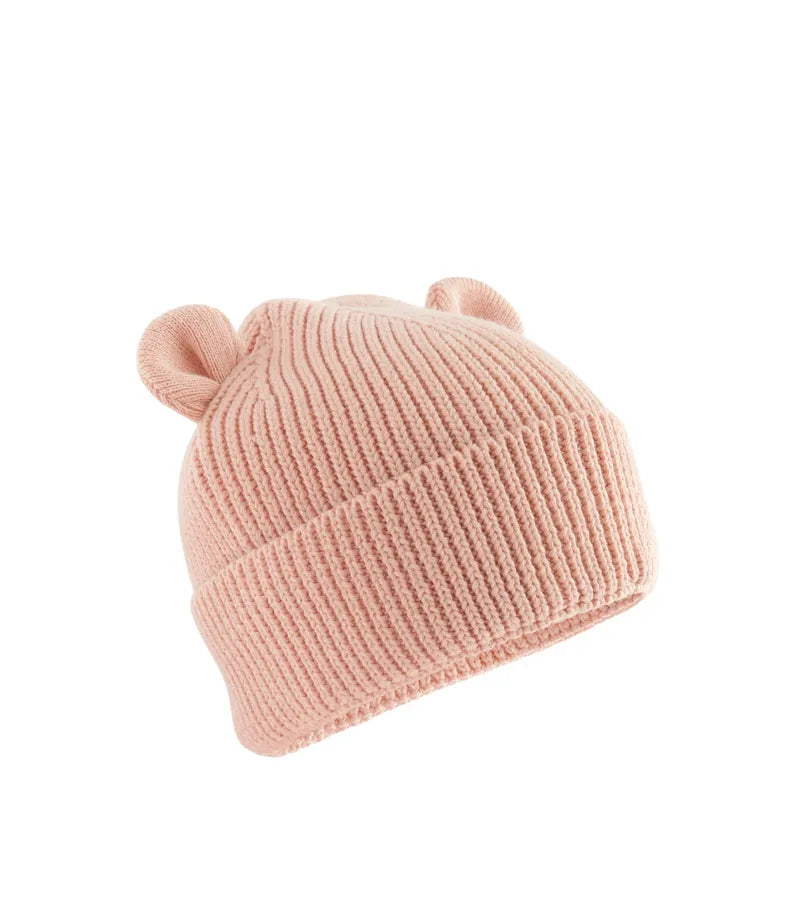 Organic Baby Bear Beanie Peach
