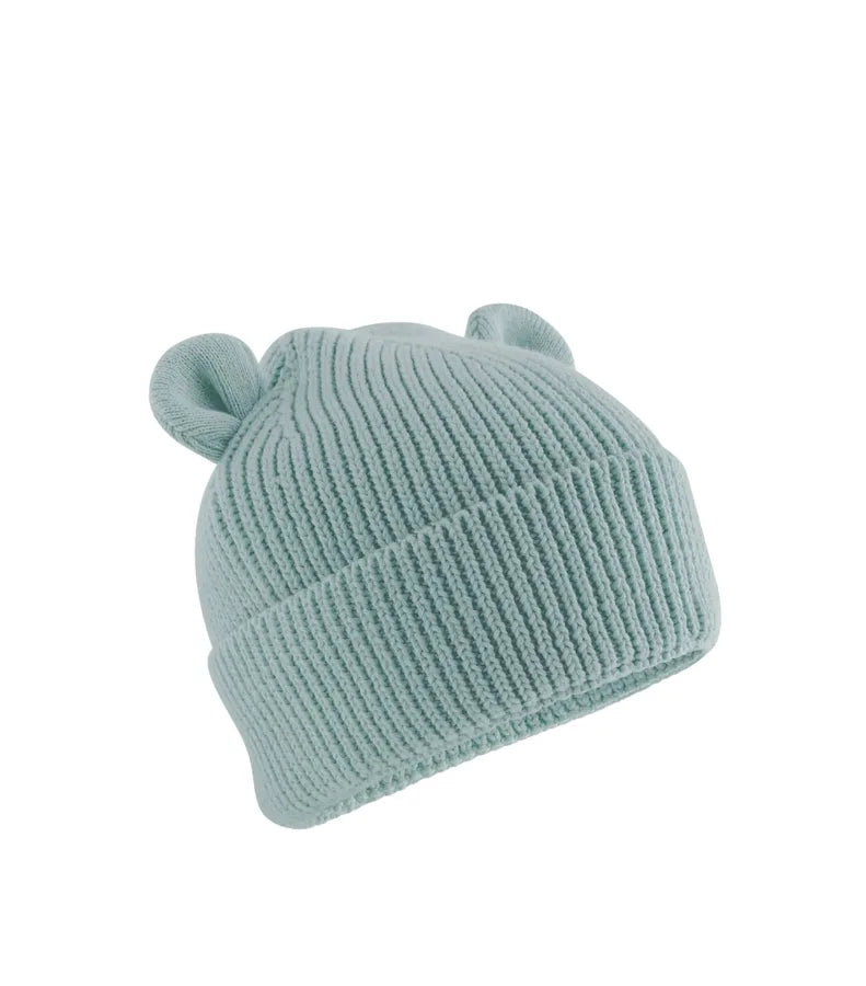 Organic Baby Bear Beanie DustyTurquoise