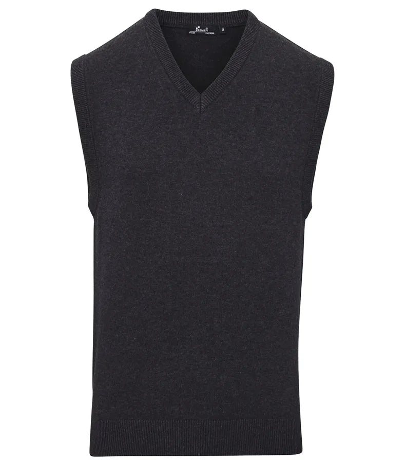 Men's V-Neck Sleeveless Sweater Charcoal