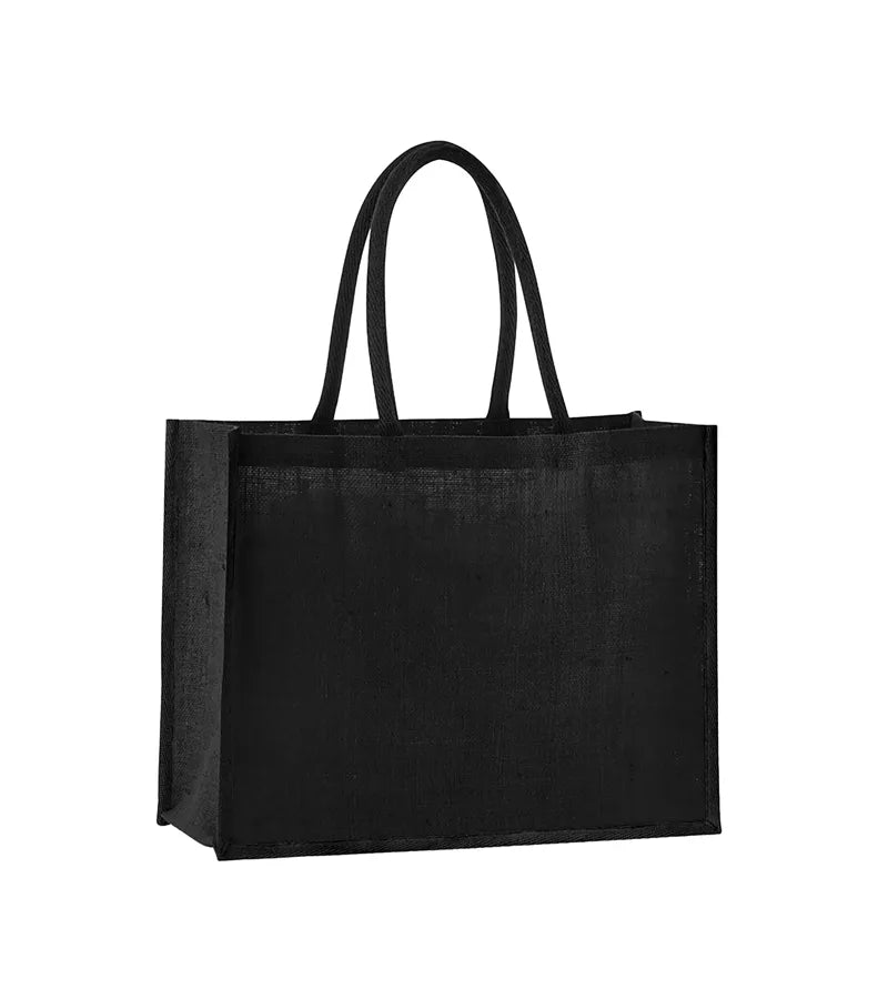 Natural Starched Jute Classic Shopper Black/Black