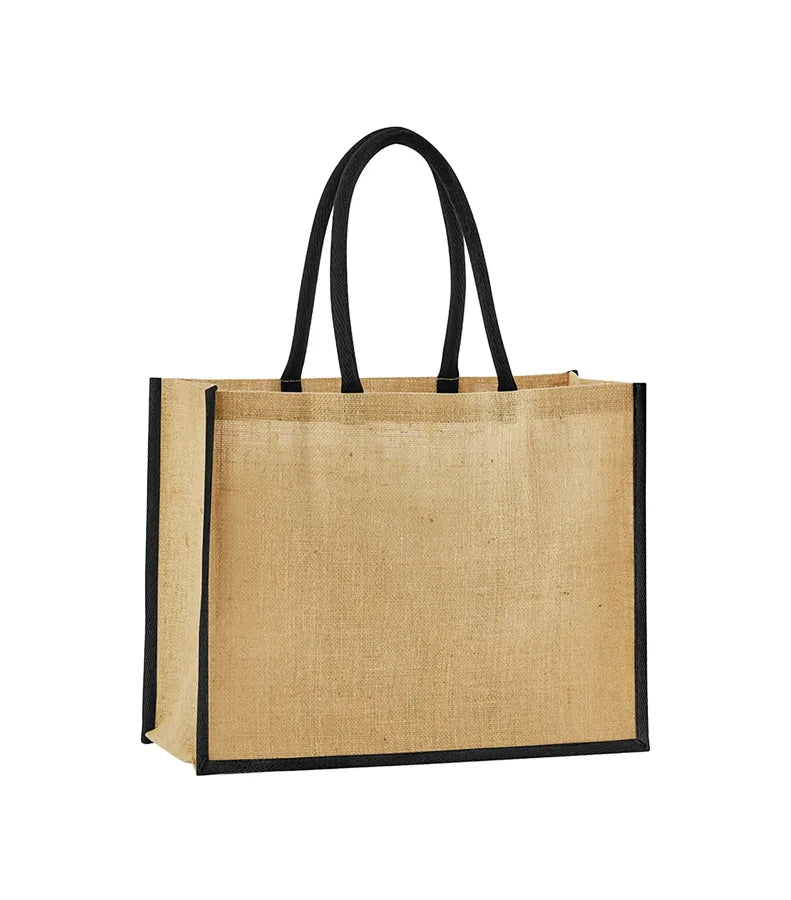 Natural Starched Jute Classic Shopper Natural/Black