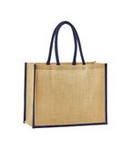 Natural Starched Jute Classic Shopper Natural/Navy
