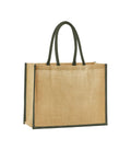 Natural Starched Jute Classic Shopper Natural/OliveGreen