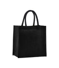 Natural Starched Jute Midi Tote Black/Black