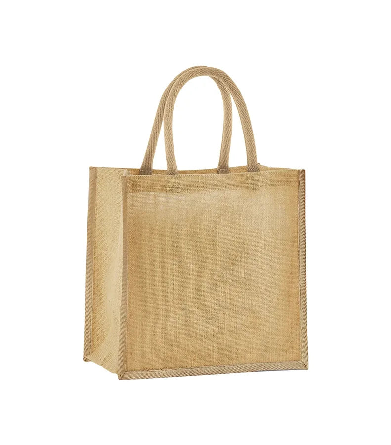 Natural Starched Jute Midi Tote Natural