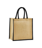 Natural Starched Jute Midi Tote Natural/Black