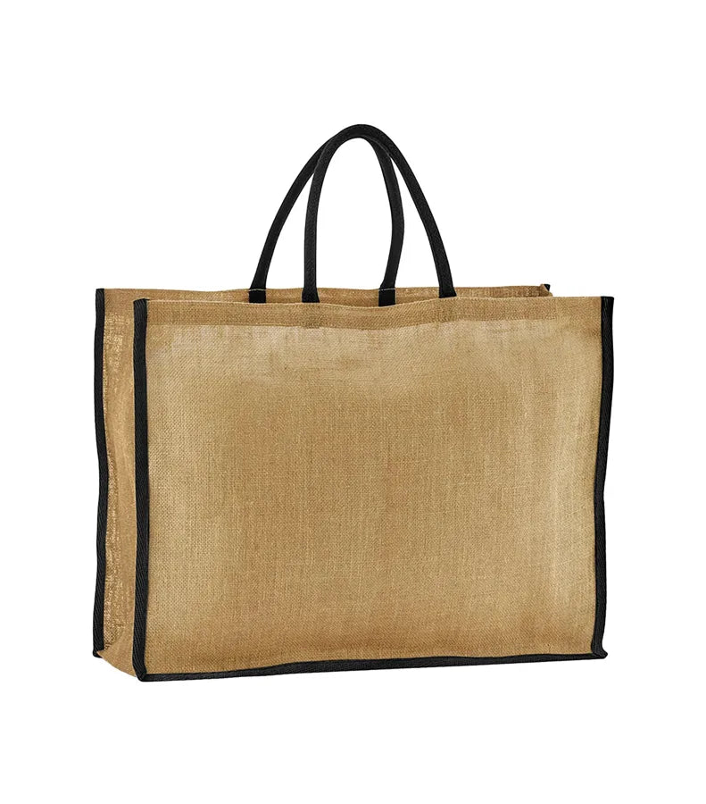 Natural Starched Jute Market Shopper Natural/Black