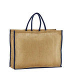 Natural Starched Jute Market Shopper Natural/Navy