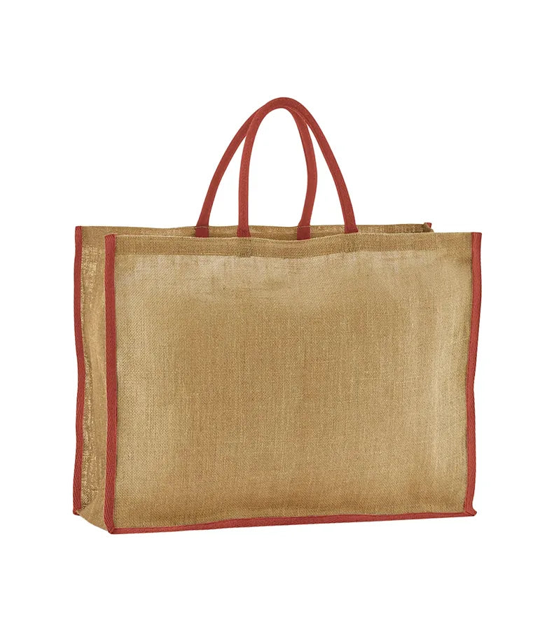 Natural Starched Jute Market Shopper Natural/OrangeRust