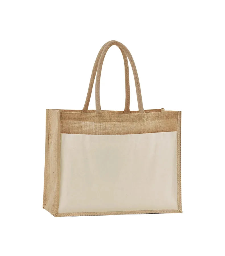 Cotton Pocket Natural Starched Jute Shopper Natural