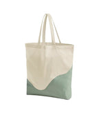 Organic Cotton Wave Print Maxi Bag Natural/DustyGreen
