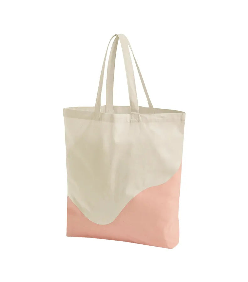 Organic Cotton Wave Print Maxi Bag Natural/Peach
