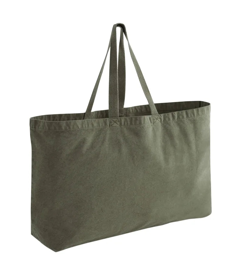 Garment Dyed Oversized Tote Bag VintageMoss
