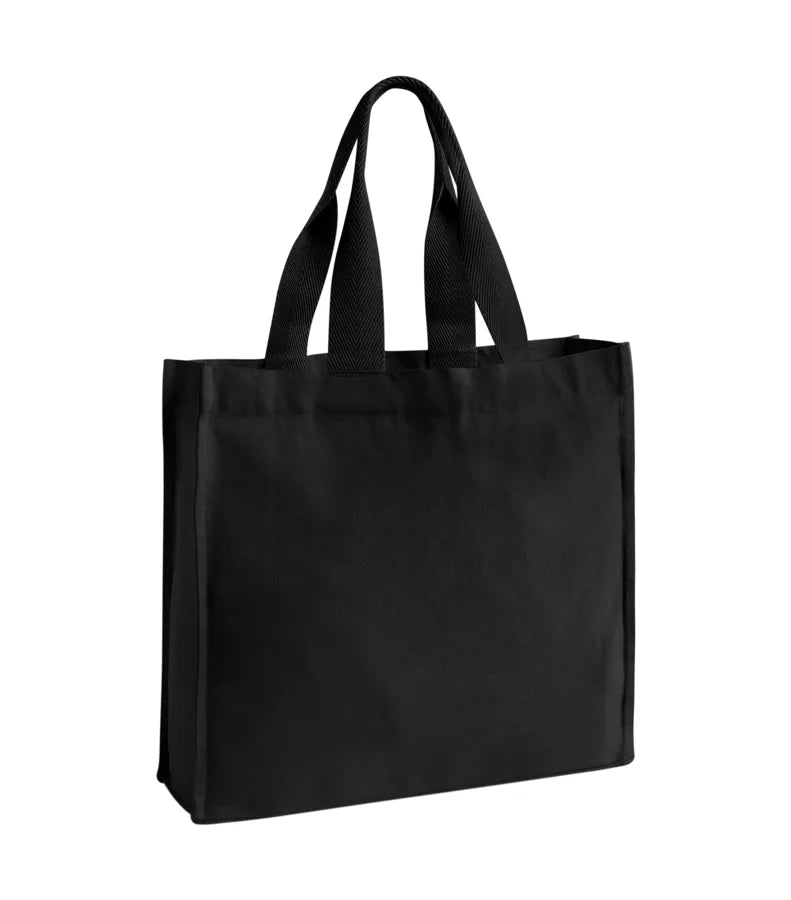 Chevron Handle Shopper Black