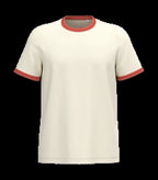 Eco-Friendly Men's Ringer T-shirt With Washed Effect Binding Ivory/WashedPaprika