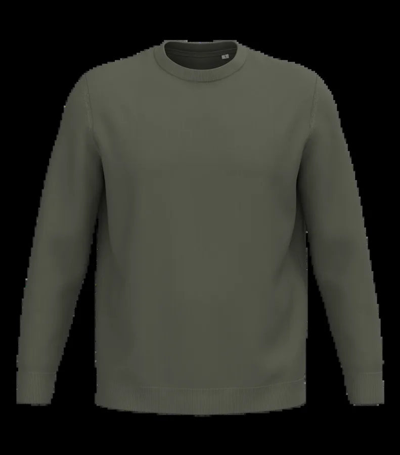 Eco-friendly Men's Round Neck Jumper OrganicKhaki