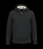 Eco-Friendly Unisex Sherpa-Lined Full Zip Sweatshirt Black