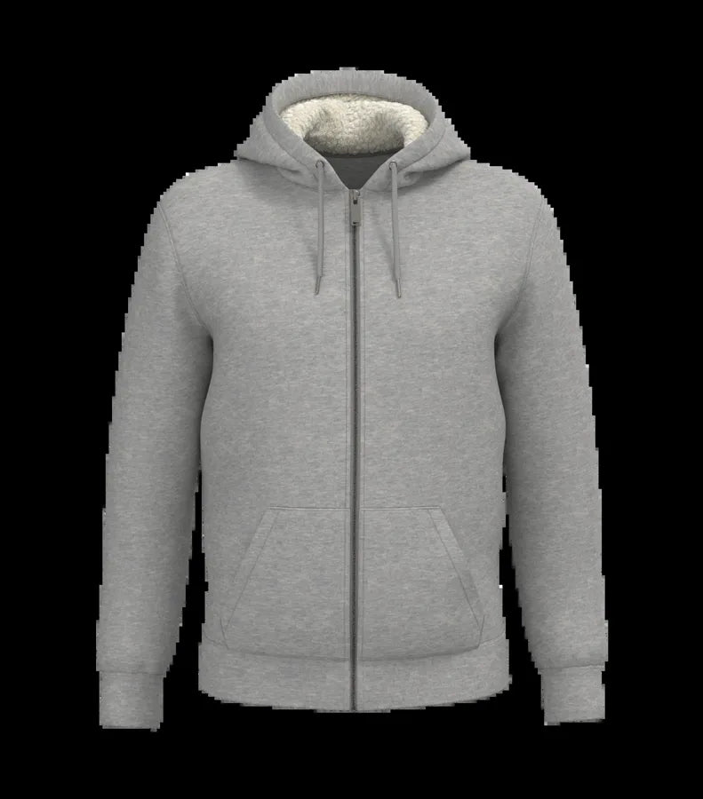 Eco-Friendly Unisex Sherpa-Lined Full Zip Sweatshirt MoonGreyHeather