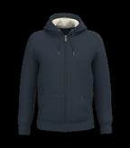 Eco-Friendly Unisex Sherpa-Lined Full Zip Sweatshirt NavyBlue