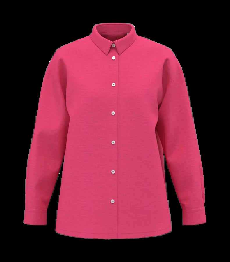 Ladies' Oversize Linen Shirt RaspberrySorbet