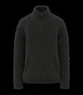 Unisex Sherpa Dropped Shoulders Quarter Zip Sweatshirt Black