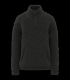 Unisex Sherpa Dropped Shoulders Quarter Zip Sweatshirt Black