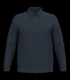Eco-Friendly Men's Knitted Long Sleeve Polo Shirt NavyBlue
