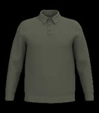Eco-Friendly Men's Knitted Long Sleeve Polo Shirt OrganicKhaki