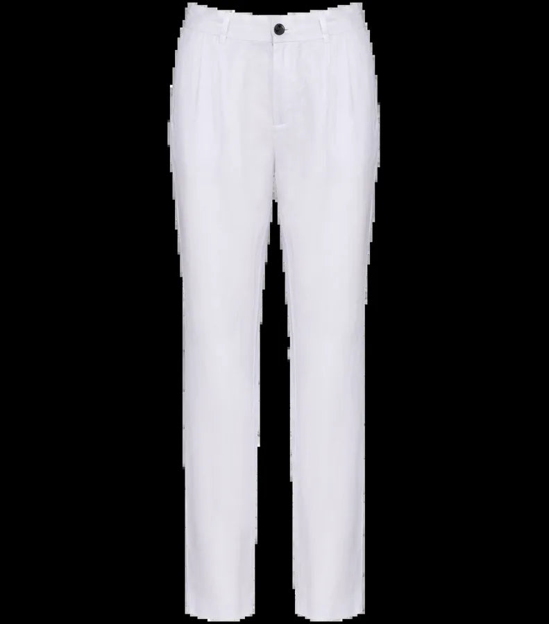Ladie's Linen Trousers White