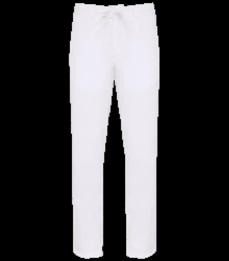 Eco-friendly Men's Linen Washed Effect Trousers WashedWhite